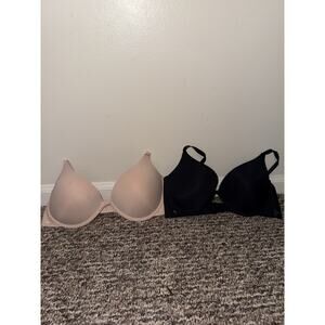 Jessica Simpson Nude And Black T Shirt Bra Bundle Of 2 Women’s Size 36C